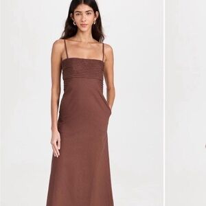 Brown Linen Maxi Dress